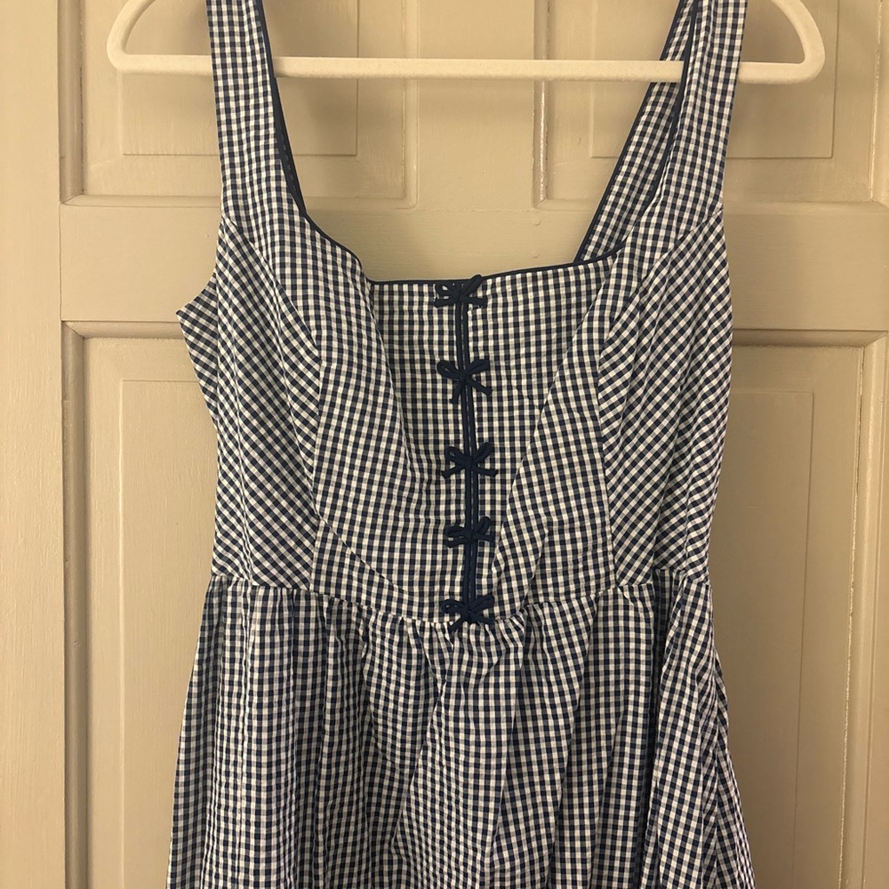 Blue and White Gingham Dress - Picture 2 of 4